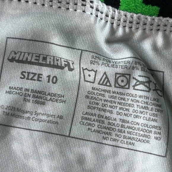 NEW! Minecraft 2 Pair Athletic Boxer Briefs Underwear Creeper & Ender‎ Dragon 10 - Picture 15 of 15